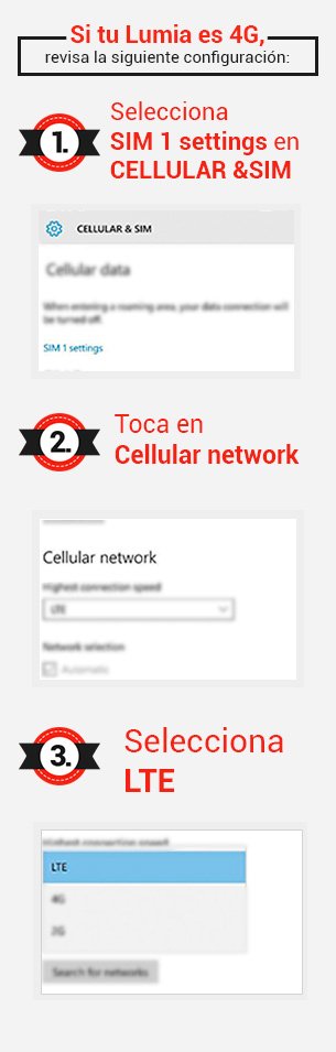 Configura la red 4G en tu celular Lumia con Claro Colombia